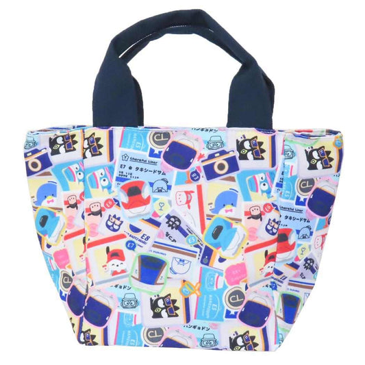 ランチトートバッグ MX ランチバッグ サンリオキャラクターズ ブルー キャラフルライナー サンリオ ヒューネット お弁当かばん サブバッグ メール便可