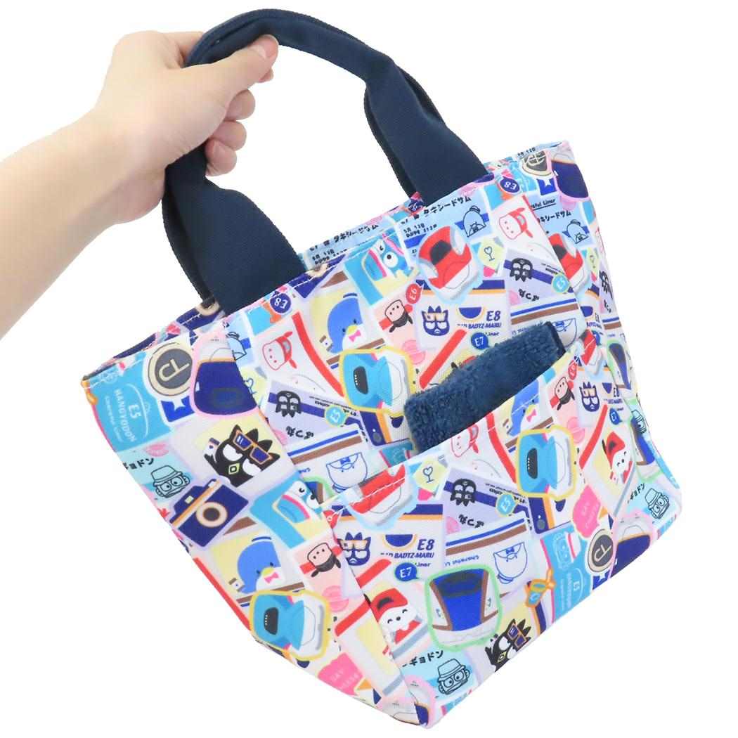 ランチトートバッグ MX ランチバッグ サンリオキャラクターズ ブルー キャラフルライナー サンリオ ヒューネット お弁当かばん サブバッグ メール便可