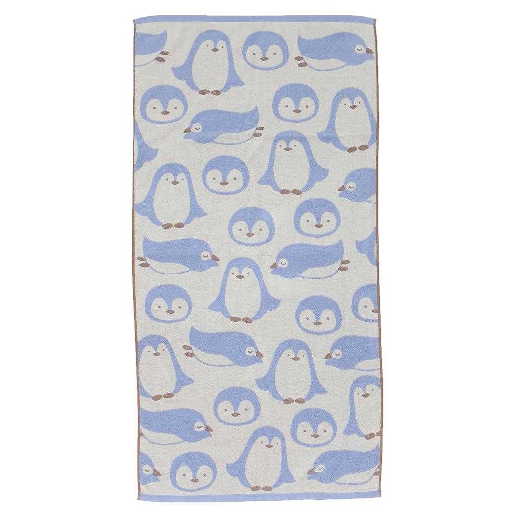 ジャガードビッグタオル バスタオル アニマルフェイス ペンギン 林タオル お風呂タオル かわいい