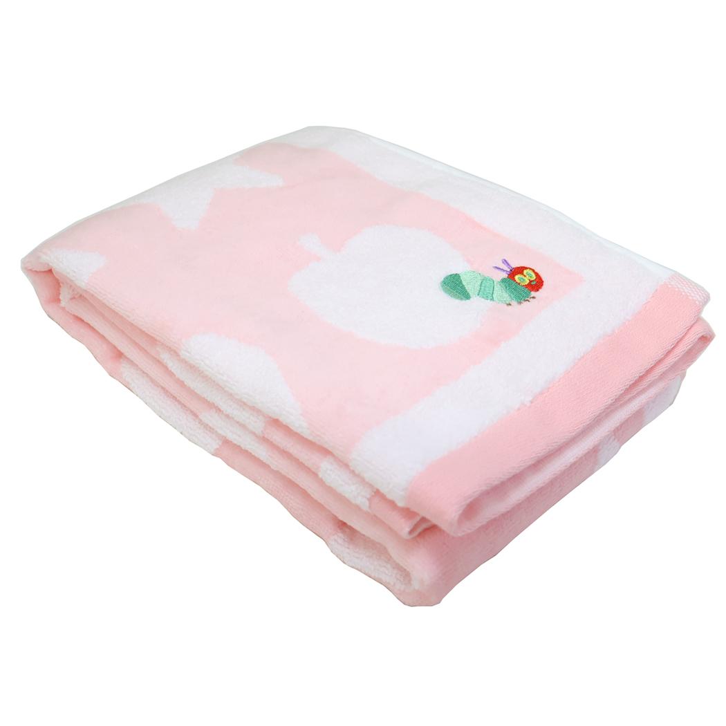 プリントコンパクトバスタオル バスタオル はらぺこあおむし シェイプ PINK エリックカール 林タオル お風呂タオル 絵本