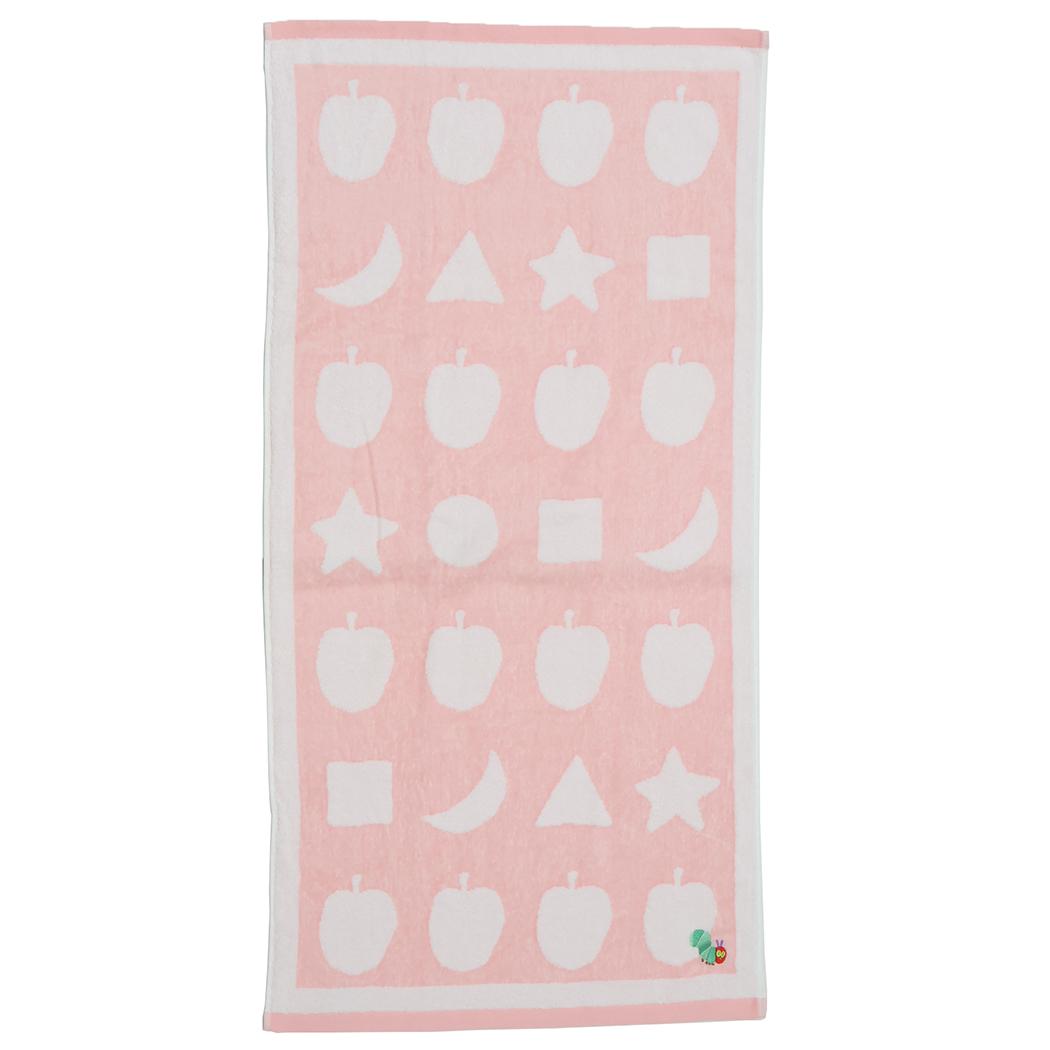 プリントコンパクトバスタオル バスタオル はらぺこあおむし シェイプ PINK エリックカール 林タオル お風呂タオル 絵本