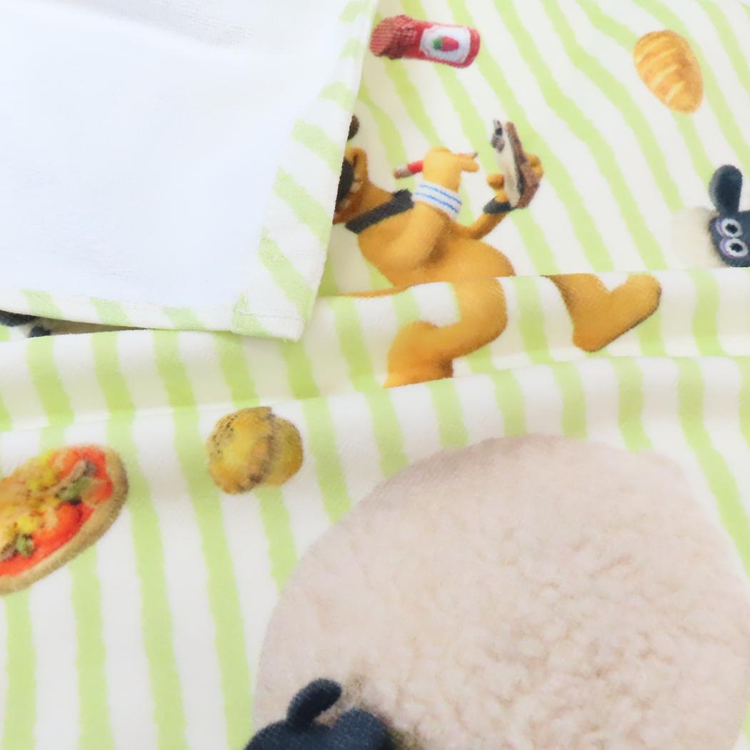 プリントロングタオル フェイスタオル ひつじのショーン フレンズグリーン 林タオル 新生活雑貨 メール便可