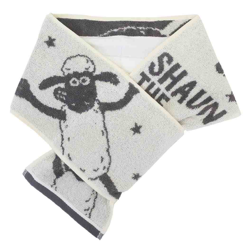 ひんやりマフラータオル ジャガード クールタオル ひつじのショーン クールショーン 林タオル 熱中症対策 アウトドア雑貨 メール便可