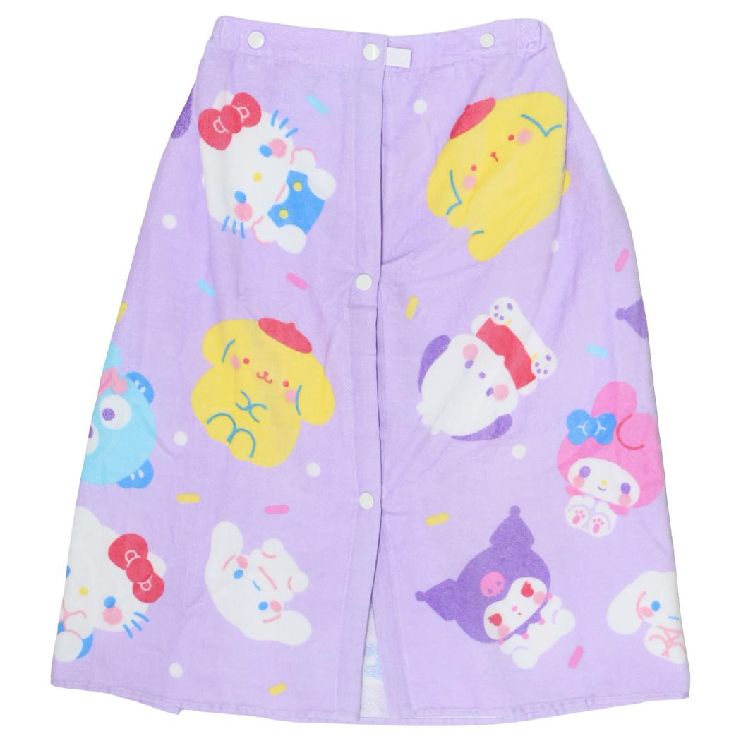サンリオキャラクターズ ラップタオル マキタオルM寸 60cm丈巻き巻きタオル ぷにきゅきゅ Sanrio 海プール 着替えタオル キャラクター グッズ シネマコレクション