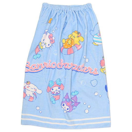 サンリオキャラクターズ ラップタオル マキタオルL寸 80cm丈巻き巻きタオル ブルーウォーターランド Sanrio 海プール 着替えタオル キャラクター グッズ シネマコレクション