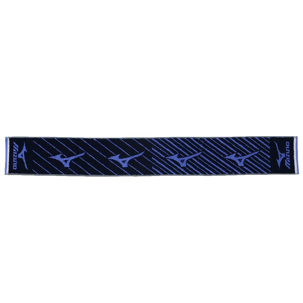 ジャガードスリムロングタオル マフラータオル ミズノ NAVY 林タオル ジョギング スポーツ メール便可