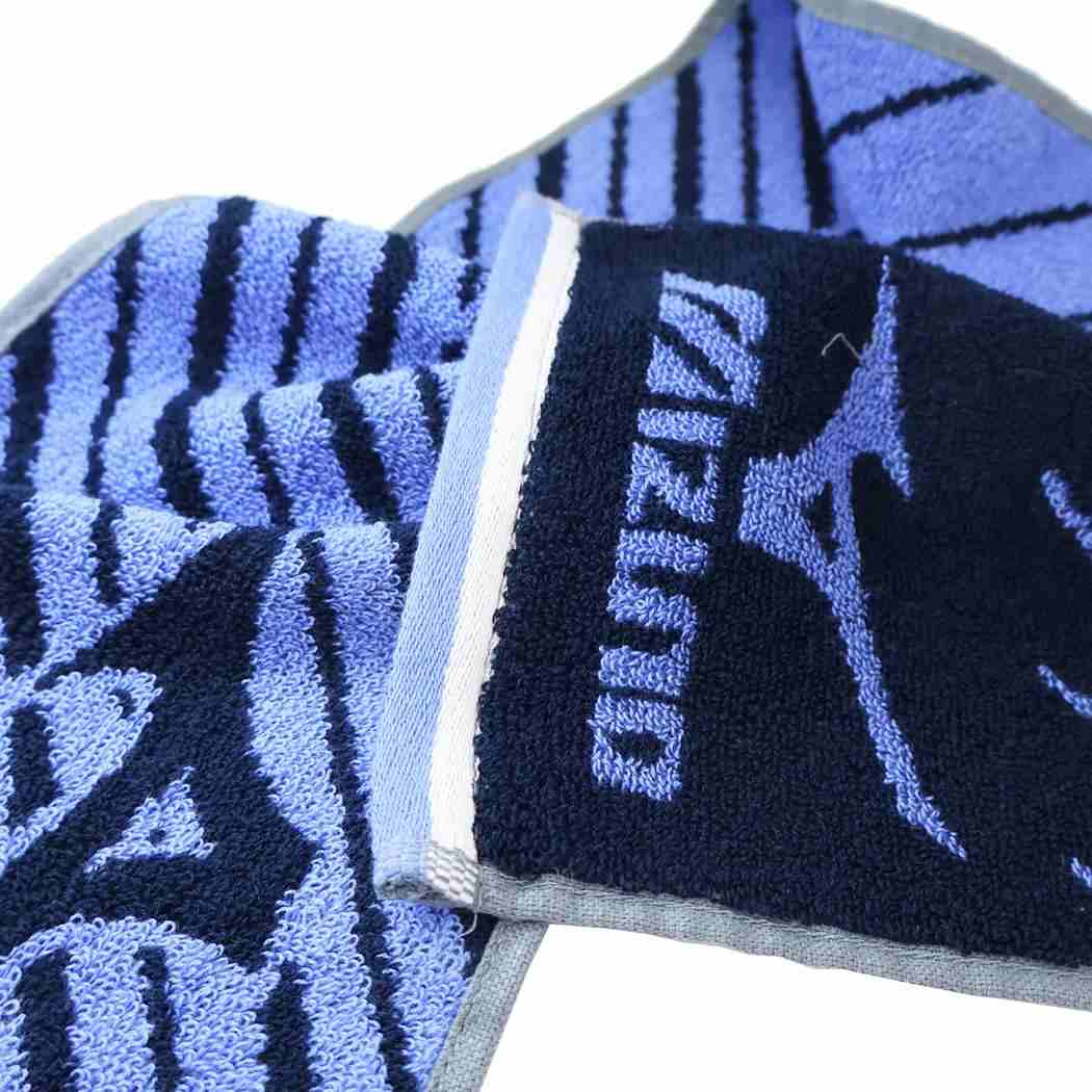 ジャガードスリムロングタオル マフラータオル ミズノ NAVY 林タオル ジョギング スポーツ メール便可