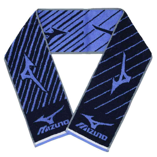 ジャガードスリムロングタオル マフラータオル ミズノ NAVY 林タオル ジョギング スポーツ メール便可