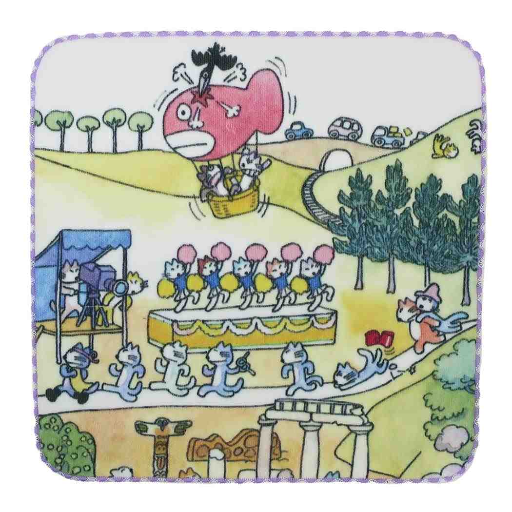 11ぴきのねこ ミニタオル インクジェットプリントハンカチタオル マラソンタイカイ 林タオル 汗拭きタオル 絵本キャラクター グッズ シネマコレクション