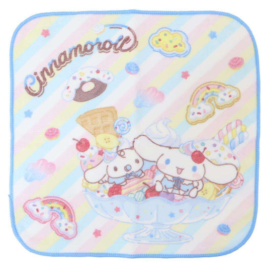 シャーリングインクジェットプリントハンカチタオル ミニタオル シナモロール ケーキ サンリオ 林タオル 汗拭きタオル メール便可