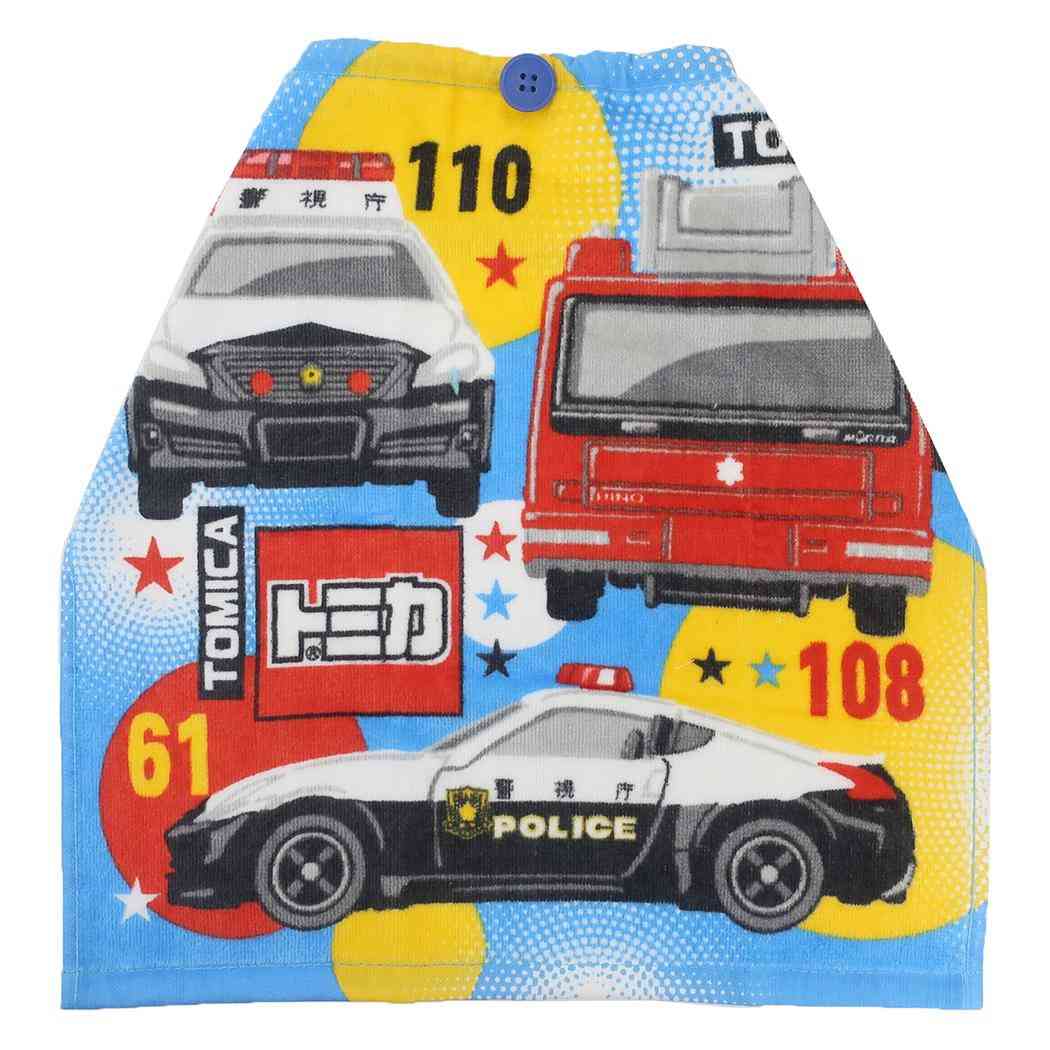 おりこうタオル ゴム＆ボタン付きキッズおてふきタオル トミカ プレジ TOMICA 林タオル 入園入学準備 幼稚園 メール便可