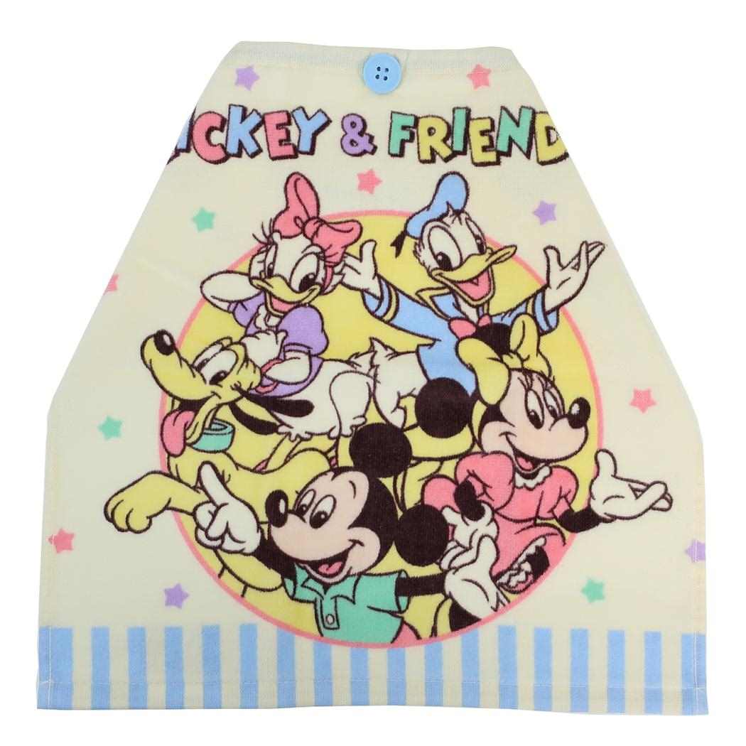 ミッキー＆フレンズ ゴム＆ボタン付きキッズおてふきタオル おりこうタオル ワンダー ディズニー 入園入学準備雑貨 キャラクター グッズ メール便可 シネマコレクション