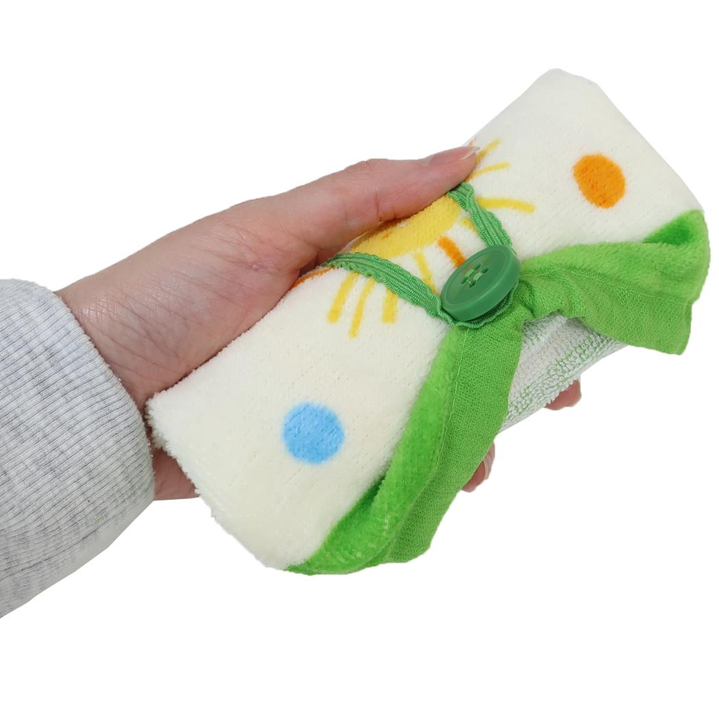 おりこうタオル ゴム＆ボタン付きキッズおてふきタオル はらぺこあおむし たいようフルーツ エリックカール 入園入学準備雑貨 絵本メール便可