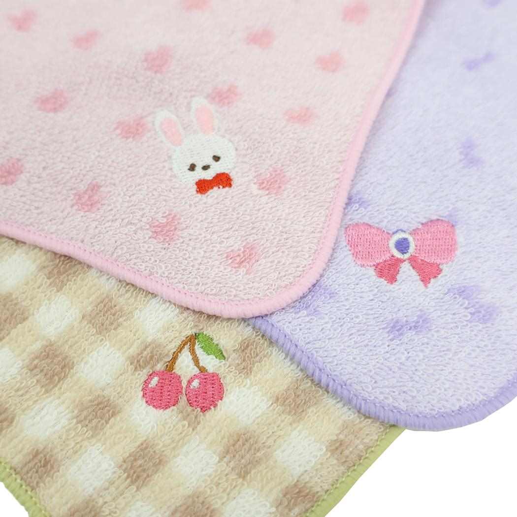 ループ付きタオル 3枚組 ループタオル オーガナイズ 女児 入園入学準備雑貨 かわいい メール便可