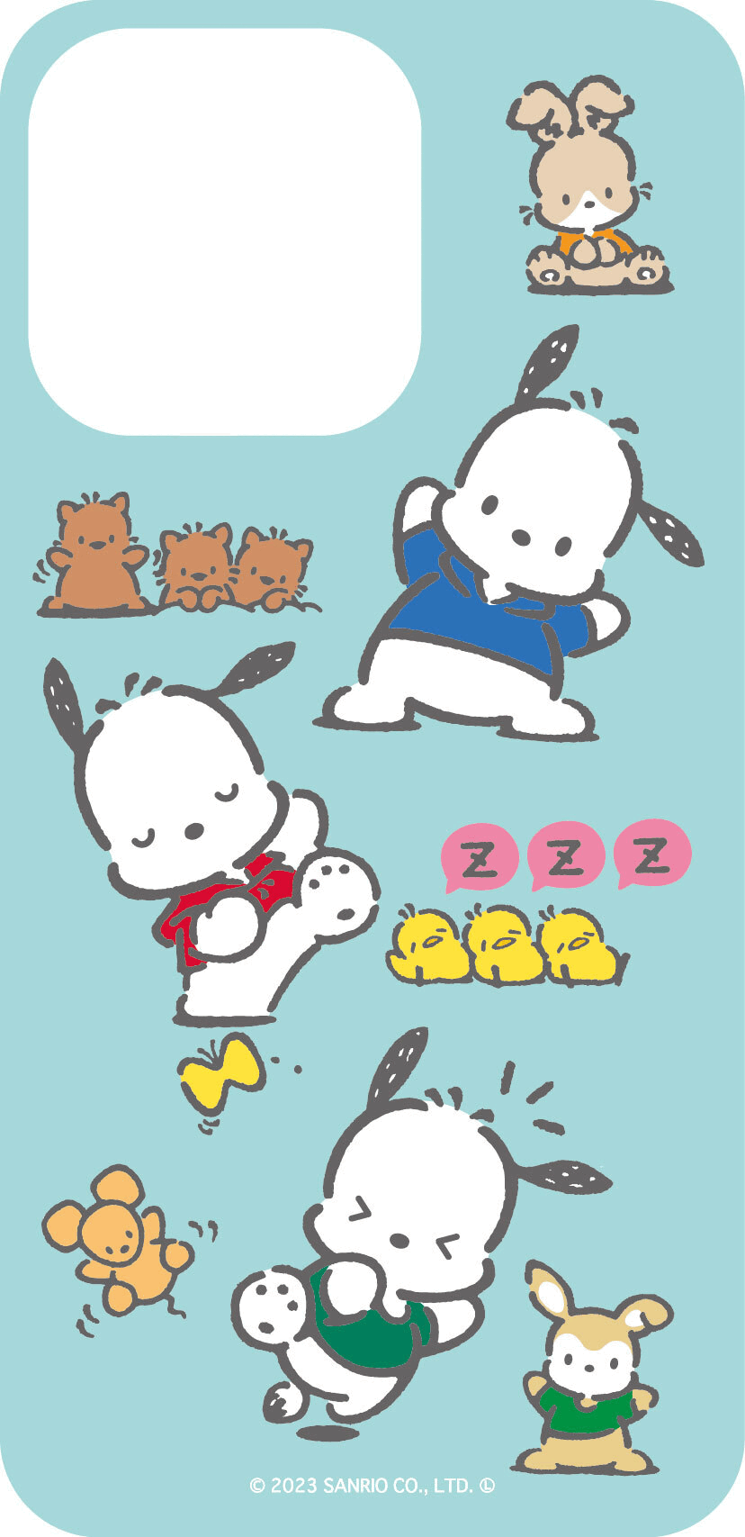 まじかる百貨店スマホシート スマホアクセ ポチャッコ ブルー 2 サンリオ カルチュア エンタテインメント 絵が動く 変化 メール便可