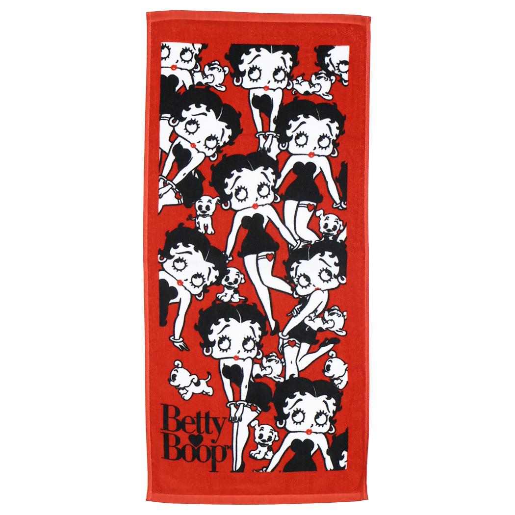 プリントロングタオル フェイスタオル ベティブープ メニー BETTY BOOP 犬飼タオル プレゼント メール便可