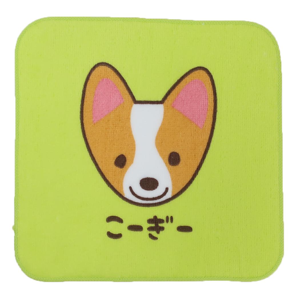 プリントミニハンカチ ミニタオル ワンワンワールド こーぎー いぬ 犬飼タオル 汗拭きタオル かわいい メール便可