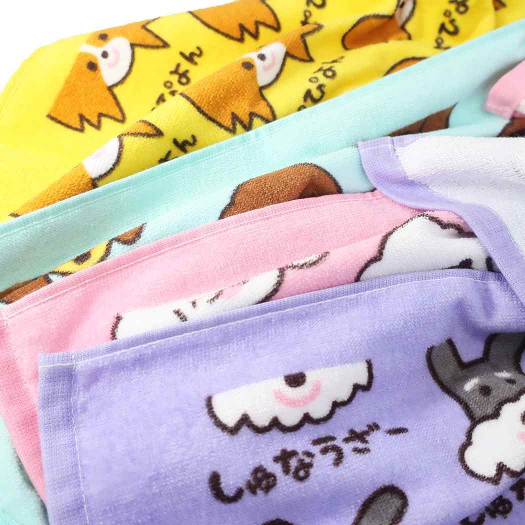 ワンワンワールド プリント ロングタオル フェイスタオル しゅなうざー いぬ 犬飼タオル ギフト雑貨 かわいい メール便可