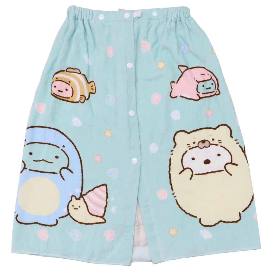 すみっコぐらし ラップタオル プールスカートタオル 60丈 うみっコ サンエックス 犬飼タオル 海プール 着替え キャラクター グッズ シネマコレクション