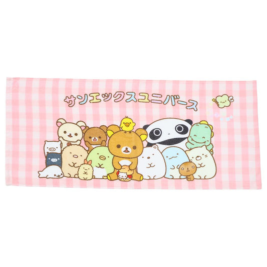 プリントロングタオル フェイスタオル サンエックスユニバース 集合 サンエックス 犬飼タオル プレゼント メール便可