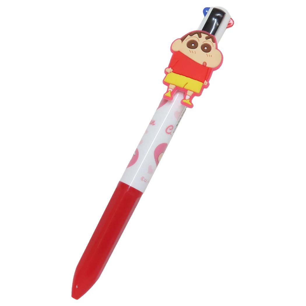 マスコット付き4色ボールペン ボールペン クレヨンしんちゃん 照れしんちゃん アイプランニング カラーペン 文房具 アニメメール便可