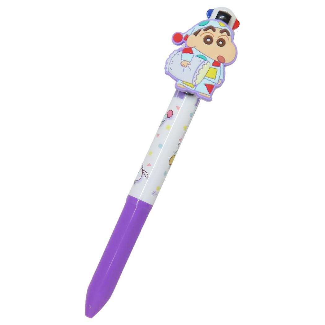 マスコット付き4色ボールペン ボールペン クレヨンしんちゃん パジャマ帽子 アイプランニング カラーペン 文房具 アニメメール便可
