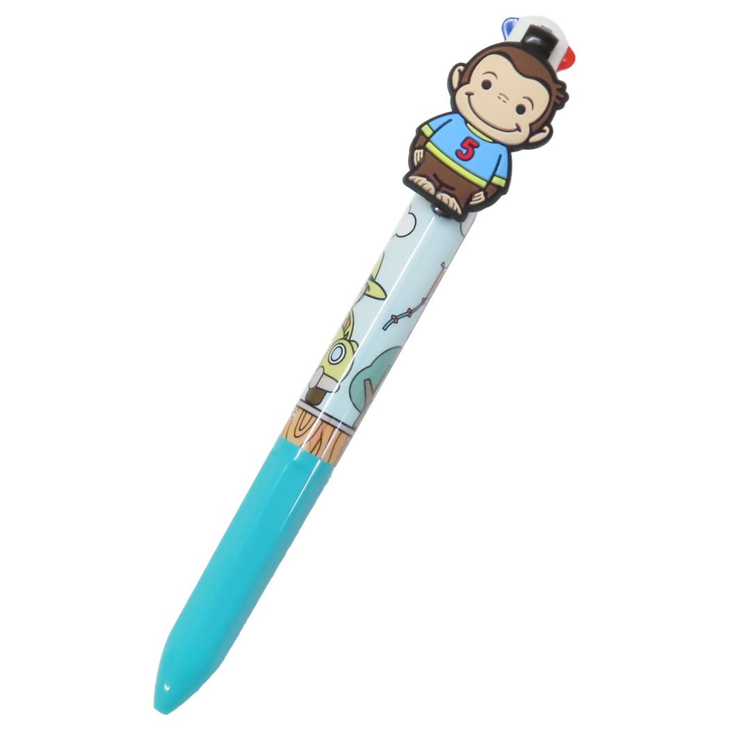 マスコット付き4色ボールペン ボールペン おさるのジョージ ドライブ アイプランニング カラーペン 文房具 絵本メール便可