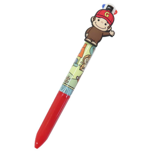 マスコット付き4色ボールペン ボールペン おさるのジョージ ホーム アイプランニング カラーペン 文房具 絵本メール便可