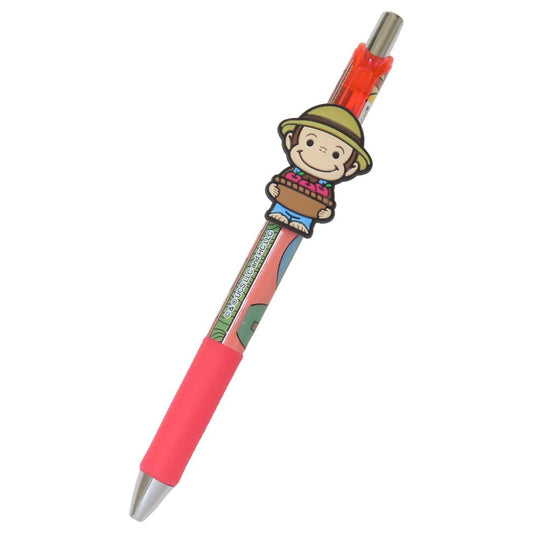 マスコット付きゲルペン カラーペン おさるのジョージ レッド アイプランニング 新学期準備文具 絵本メール便可