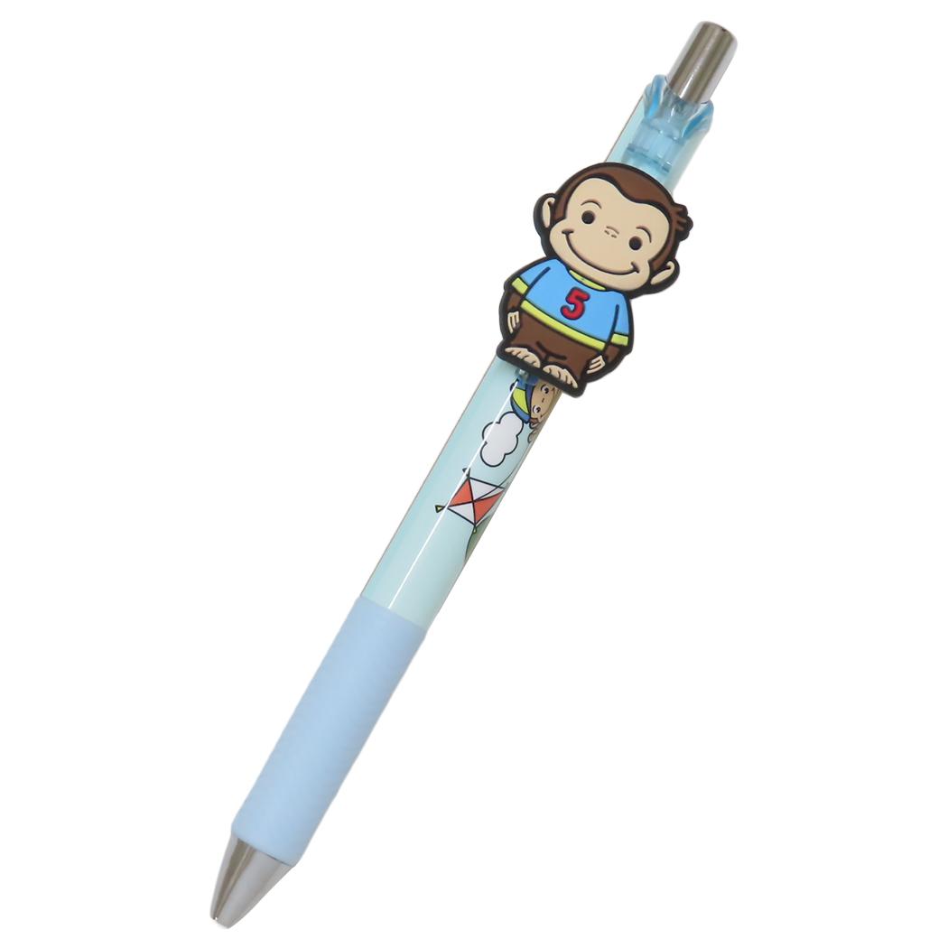 マスコット付きゲルペン カラーペン おさるのジョージ サックス アイプランニング 新学期準備文具 絵本メール便可