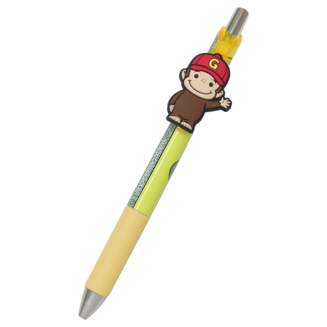 マスコット付きゲルペン カラーペン おさるのジョージ オレンジ アイプランニング 新学期準備文具 絵本メール便可