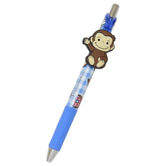 マスコット付きゲルペン カラーペン おさるのジョージ ブルー アイプランニング 新学期準備文具 絵本メール便可