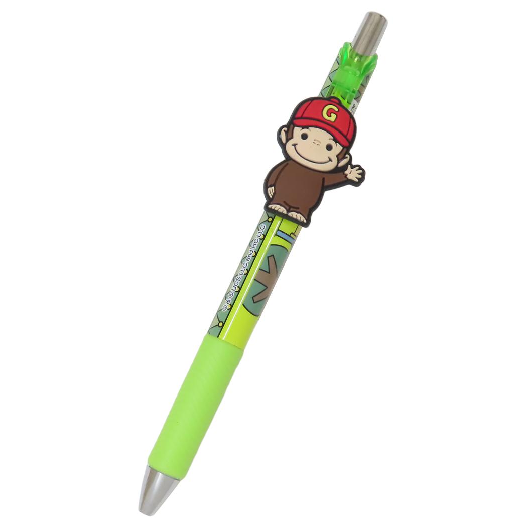 マスコット付きゲルペン カラーペン おさるのジョージ グリーン アイプランニング 新学期準備文具 絵本メール便可