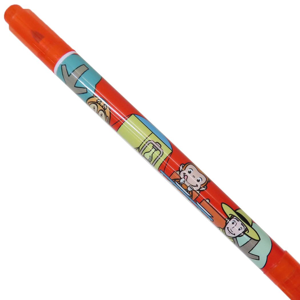 カラーツインペン カラーペン おさるのジョージ レッド アイプランニング 色ペン 筆記用具 文房具 絵本メール便可