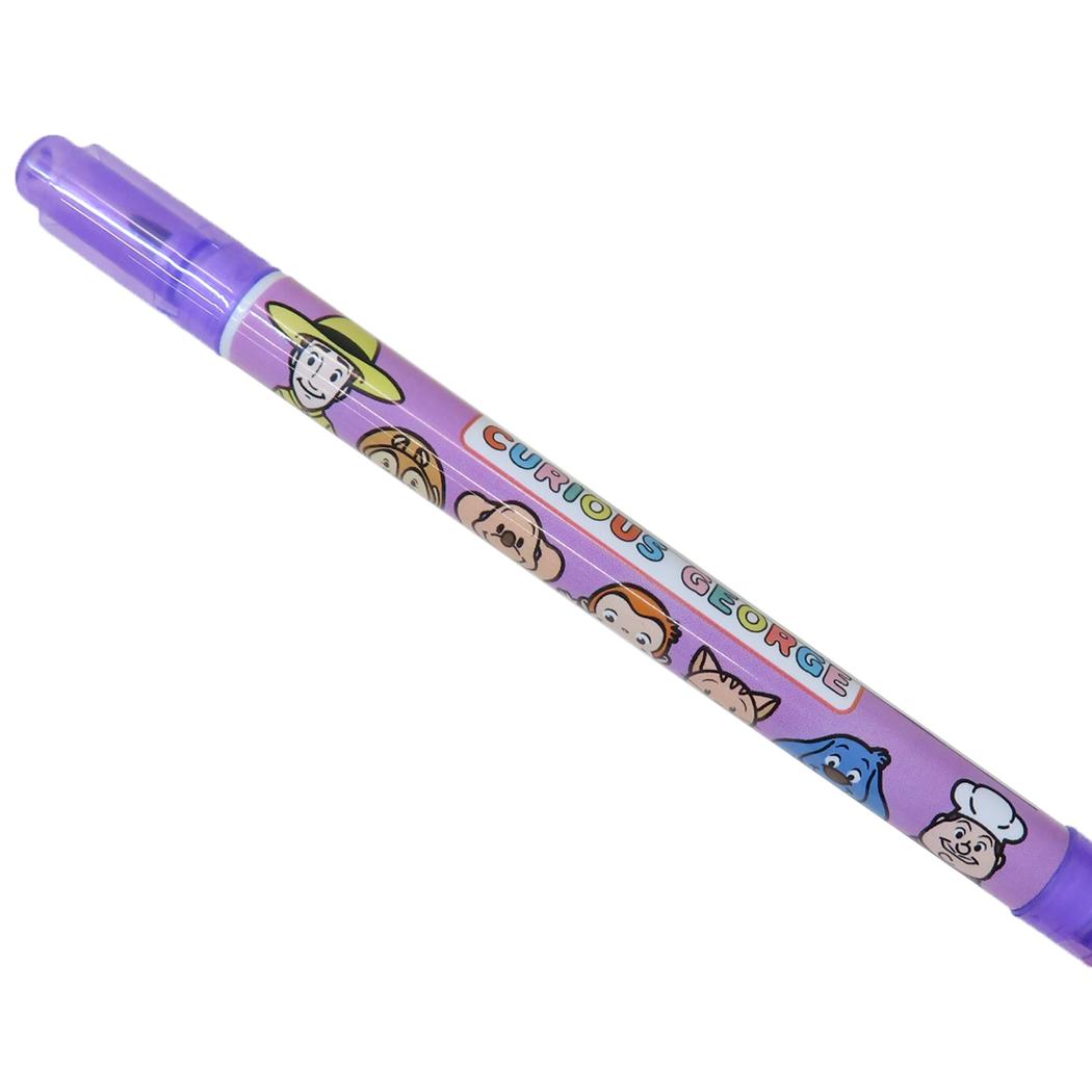 カラーツインペン カラーペン おさるのジョージ パープル アイプランニング 色ペン 筆記用具 文房具 絵本メール便可