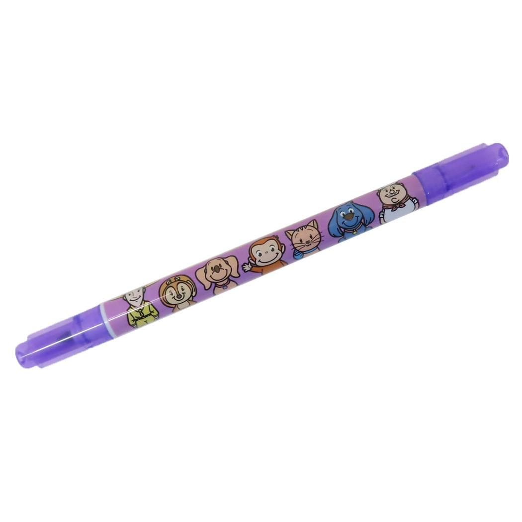 カラーツインペン カラーペン おさるのジョージ パープル アイプランニング 色ペン 筆記用具 文房具 絵本メール便可
