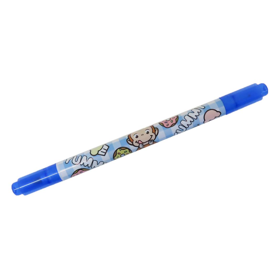 カラーツインペン カラーペン おさるのジョージ ブルー アイプランニング 色ペン 筆記用具 文房具 絵本メール便可