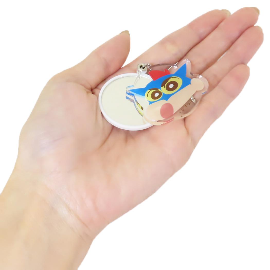 スライドミラーS 手鏡 クレヨンしんちゃん アクション仮面しんちゃん アイプランニング ボールチェーン キーチェーン アニメメール便可