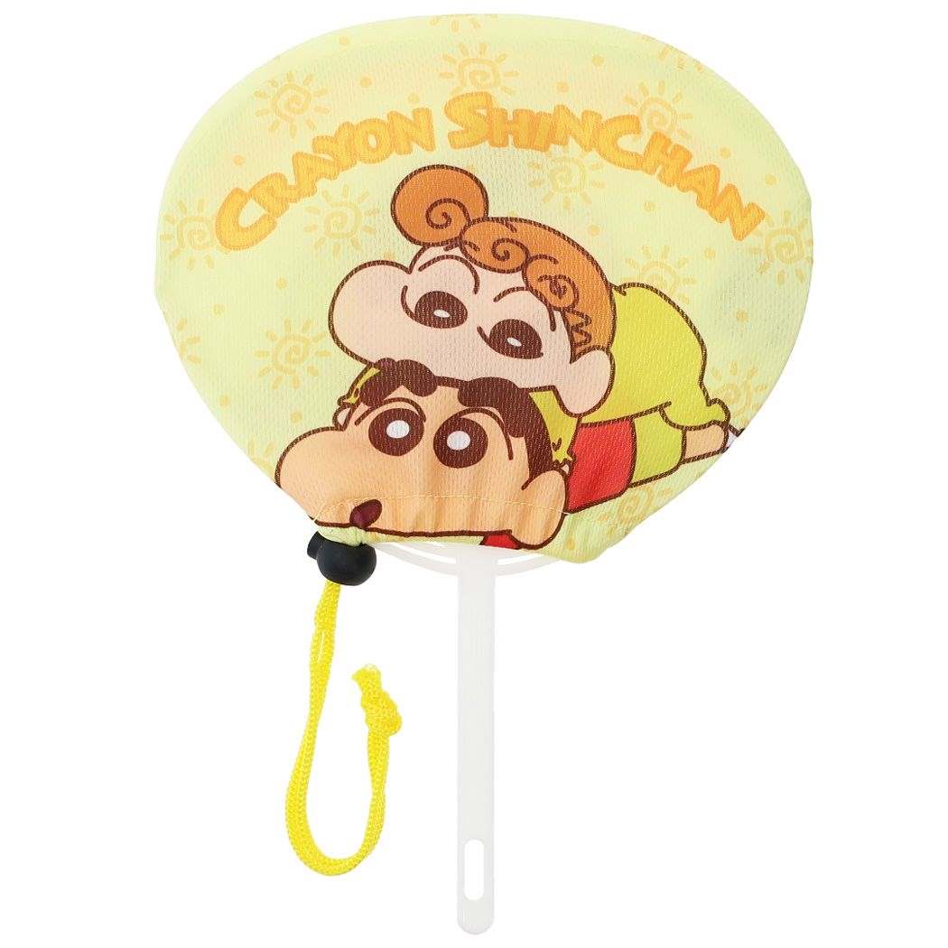 ひんやり抗菌 うちわ 夏雑貨 クレヨンしんちゃん しんちゃんとひまわり アイプランニング 団扇 プレゼント アニメメール便可