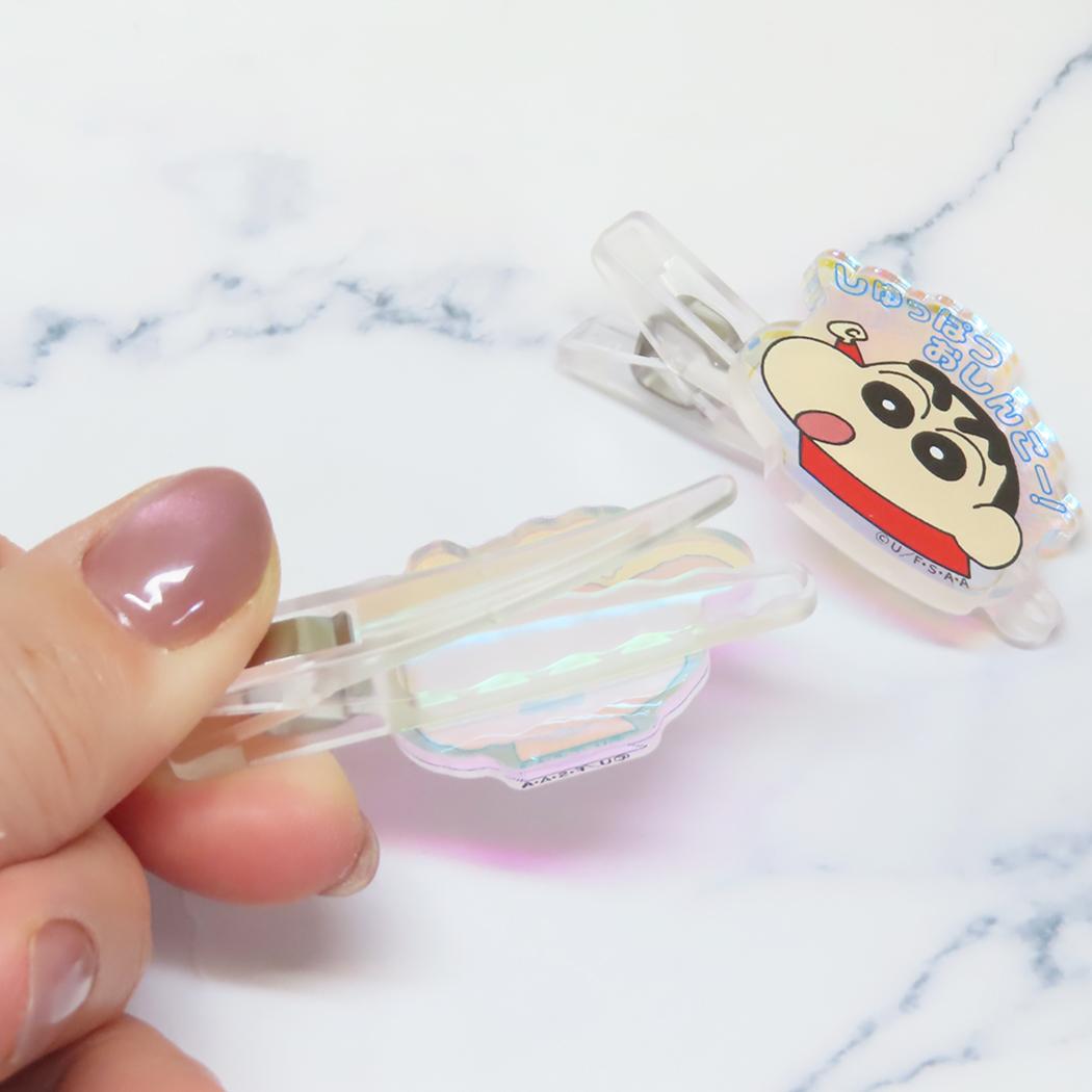 オーロラアクリルヘアクリップ ヘアアクセ クレヨンしんちゃん わんっ！ アイプランニング 前髪クリップ アニメメール便可