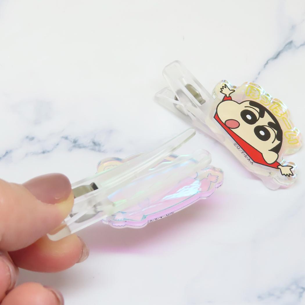 オーロラアクリルヘアクリップ ヘアアクセ クレヨンしんちゃん やれやれ- アイプランニング 前髪クリップ アニメメール便可