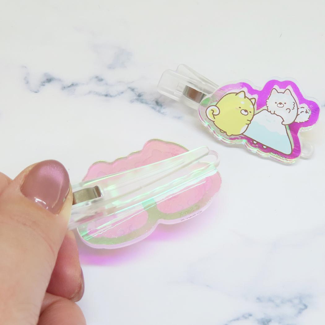 オーロラアクリルヘアクリップ ヘアアクセ すみっコぐらし いぬごっこ サンエックス アイプランニング 前髪クリップ メール便可