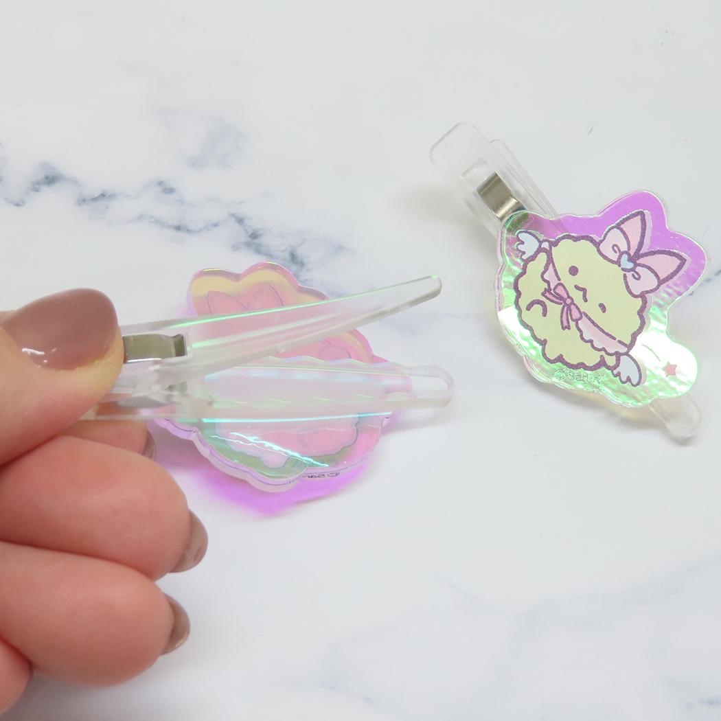 オーロラアクリルヘアクリップ ヘアアクセ すみっコぐらし えびてん サンエックス アイプランニング 前髪クリップ メール便可