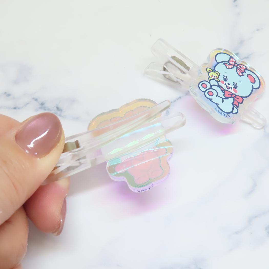 オーロラアクリルヘアクリップ ヘアアクセ スイマー ハグリー SWIMMER アイプランニング 前髪クリップ メール便可