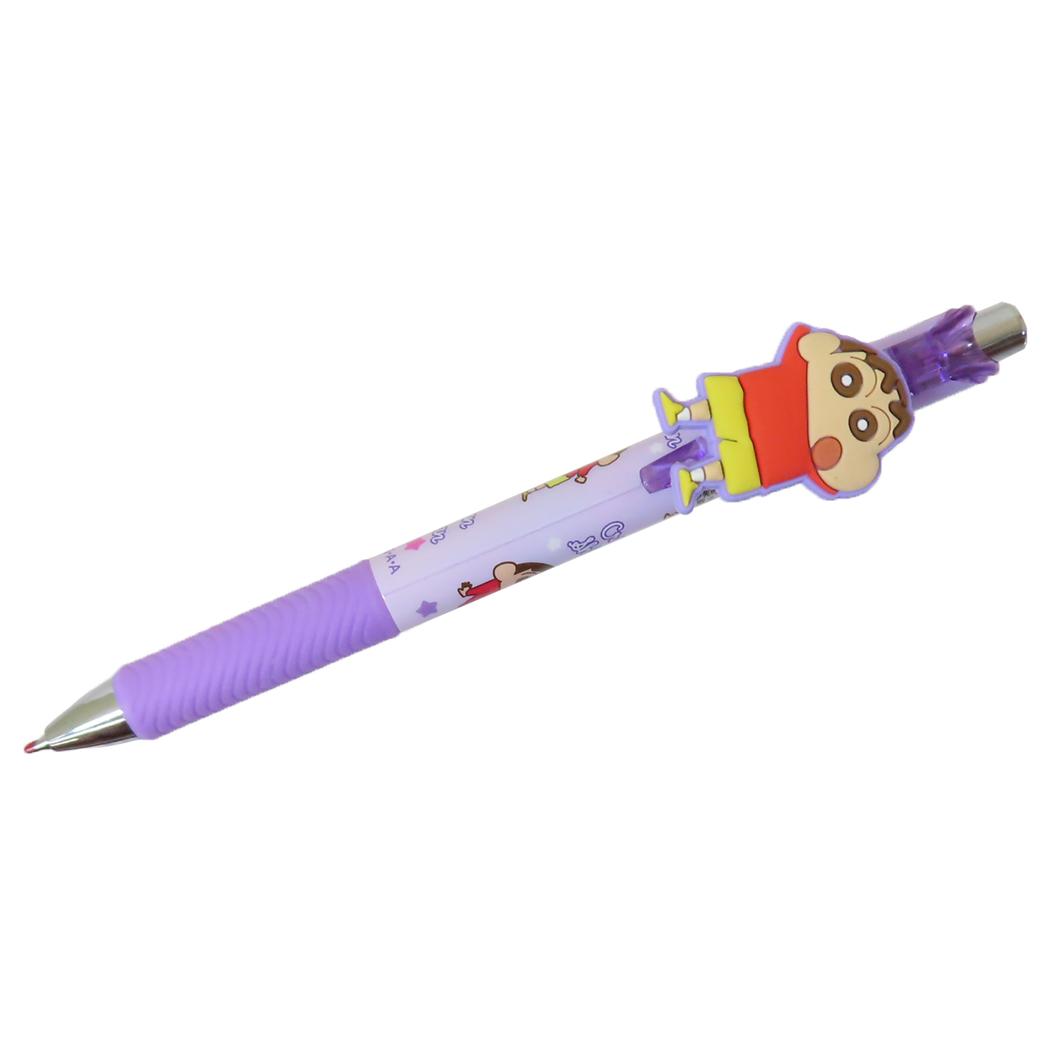 マスコット付きゲルペン カラーペン クレヨンしんちゃん しんのすけ パープル アイプランニング 新学期準備文具 アニメメール便可