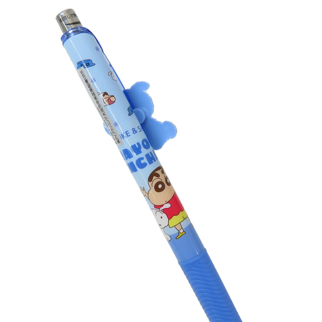 マスコット付きゲルペン カラーペン クレヨンしんちゃん シロしんちゃん ブルー アイプランニング 新学期準備文具 アニメメール便可