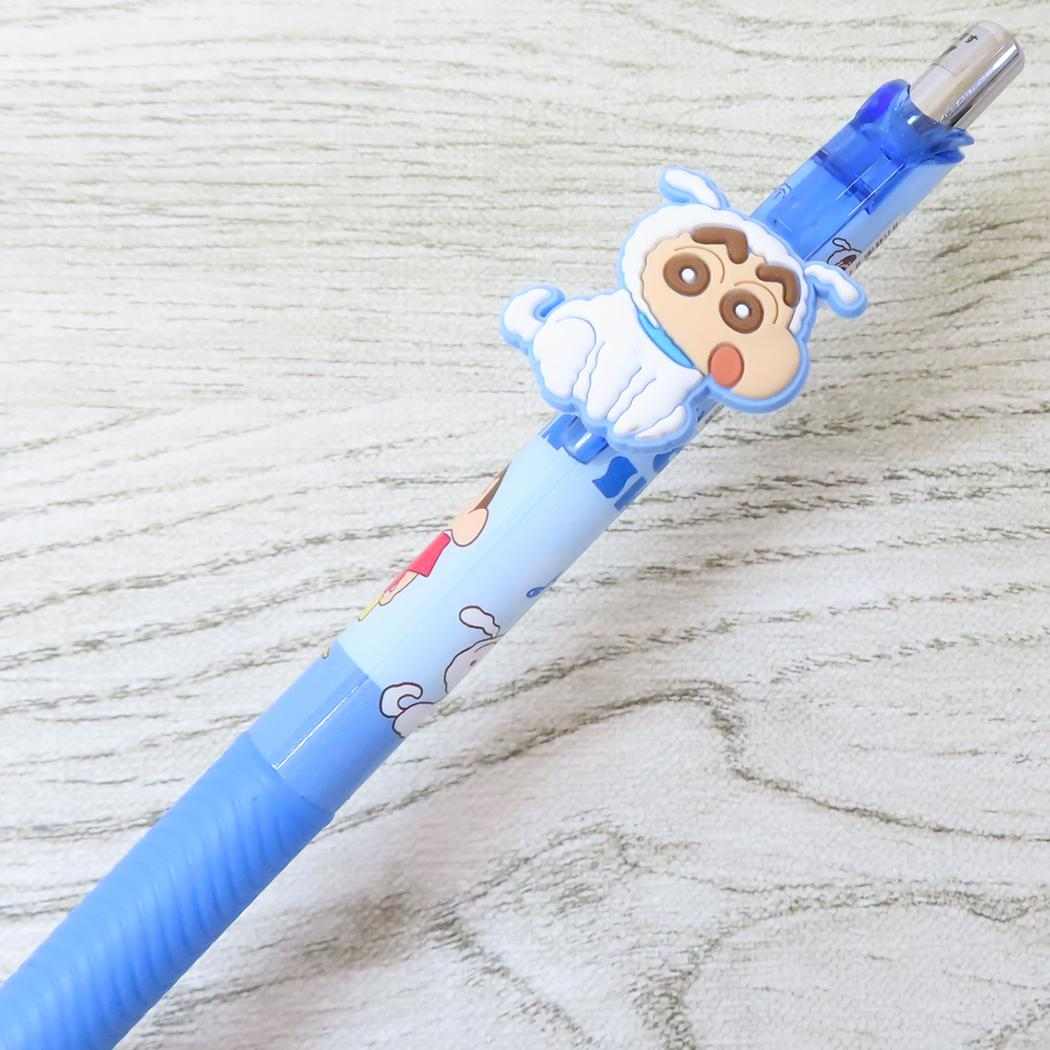 マスコット付きゲルペン カラーペン クレヨンしんちゃん シロしんちゃん ブルー アイプランニング 新学期準備文具 アニメメール便可