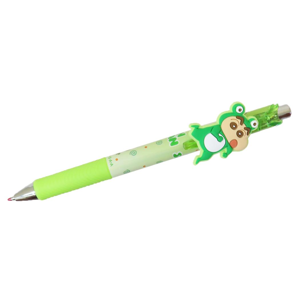 マスコット付きゲルペン カラーペン クレヨンしんちゃん カエルしんちゃん グリーン アイプランニング 新学期準備文具 アニメメール便可