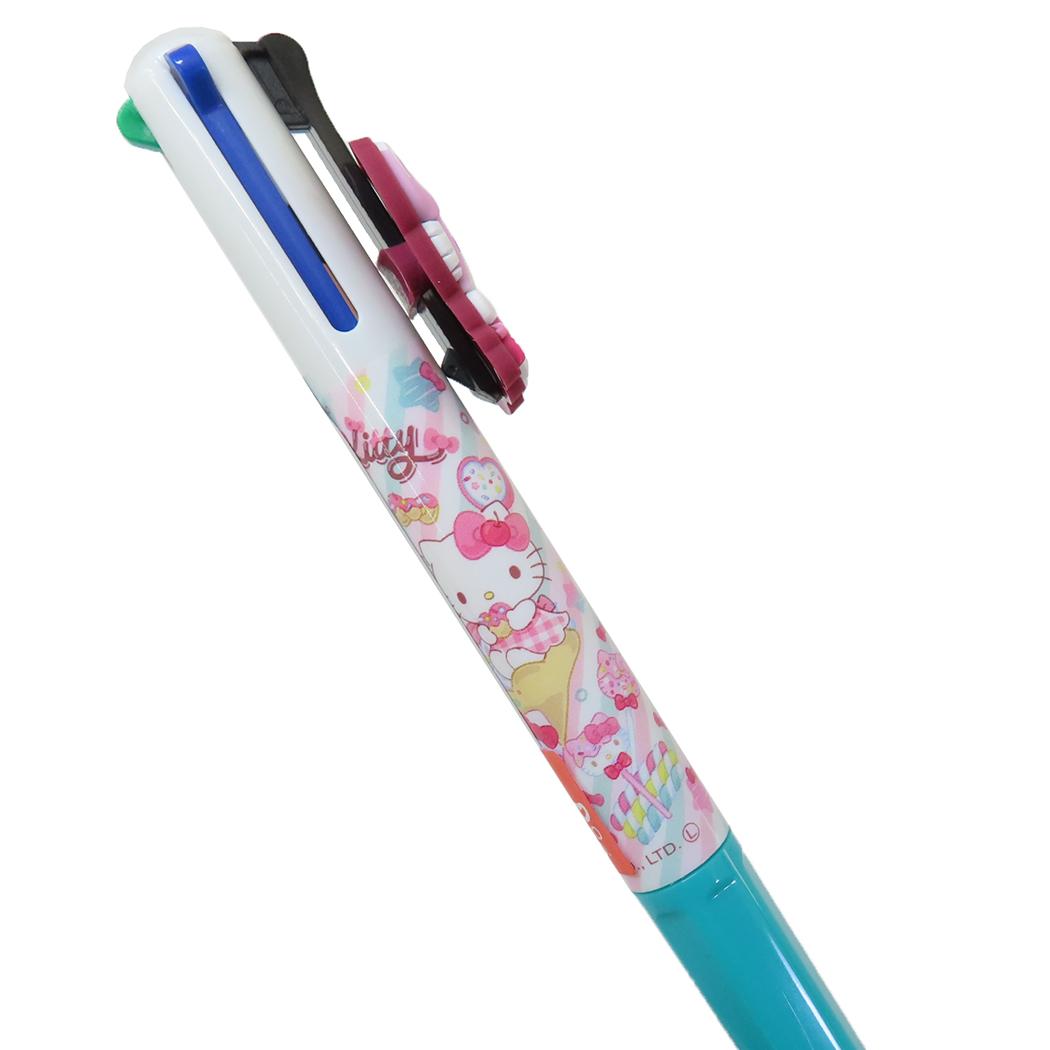 マスコット付き4色ボールペン ボールペン ハローキティ スイーツキティ サンリオ アイプランニング カラーペン 新学期準備文具 メール便可