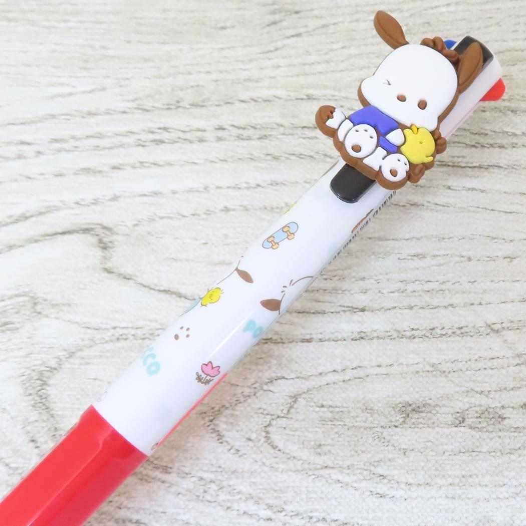 マスコット付き4色ボールペン ボールペン ポチャッコ 仲良しポチャッコ サンリオ アイプランニング カラーペン 新学期準備文具 メール便可